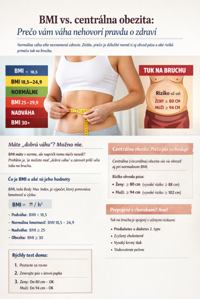 Máte „dobrú váhu“? Možno nie. Poznáte svoje BMI. Možno vám vyšlo v norme a máte pocit, že je všetko v poriadku. Lenže realita je zložitejšia.
